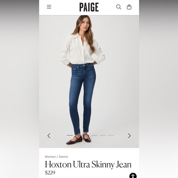 Paige Hoxton Ultra Skinny Jean, Size 24 in Sail Away color - Picture 1 of 4